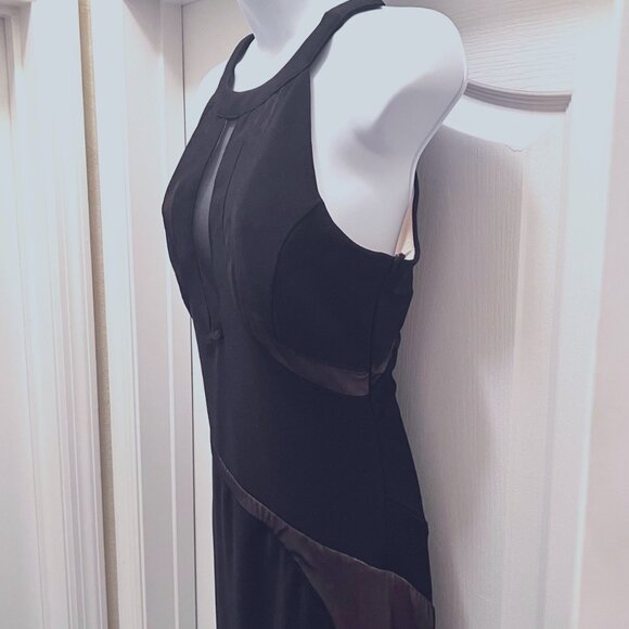 Honey & Rosie Long Maxie Black Sheer Dress-Formal-Size Medium-Black/Nude-Stretch - Picture 7 of 16